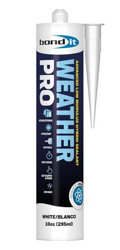 Bond It Weather PRO، مانع تسرب هجين متطور ذو معامل منخفض، مقاوم للأشعة فوق البنفسجية منخفض الرائحة ومقاوم للطقس - النوافذ والأبواب، زجاج ألومنيوم داخلي/خارجي، خشب مطلي بالسيراميك المزجج، أبيض in Kuwait