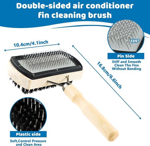 Double-Sided AC Coil Cleaner Brush, AC Coil Cleaning Brush for Condenser & Evaporator Coils, Practical Tool for Home and Commercial Air Conditioner Maintenance Cleaning in Saudi Arabia