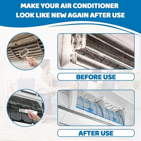 Double-Sided AC Coil Cleaner Brush, AC Coil Cleaning Brush for Condenser & Evaporator Coils, Practical Tool for Home and Commercial Air Conditioner Maintenance Cleaning in Saudi Arabia