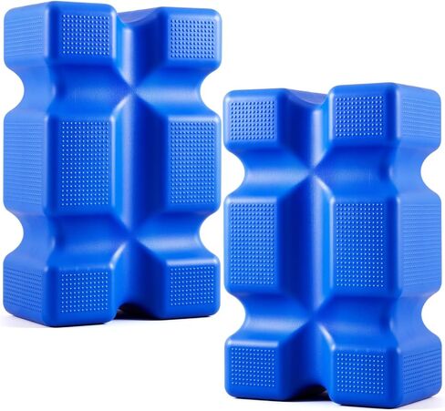 BreezeHug 2 Pack Horse Jump Blocks, 24 x 9.45 x 15.16 Heavy Duty Thick-Walled Plastic Equestrian Practice Equipment Horse Jumping Blocks with Anti-Slip Dot Surface for Versatile Training, Blue in Kuwait
