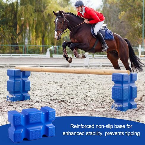 BreezeHug 2 Pack Horse Jump Blocks, 24 x 9.45 x 15.16 Heavy Duty Thick-Walled Plastic Equestrian Practice Equipment Horse Jumping Blocks with Anti-Slip Dot Surface for Versatile Training, Blue in Kuwait