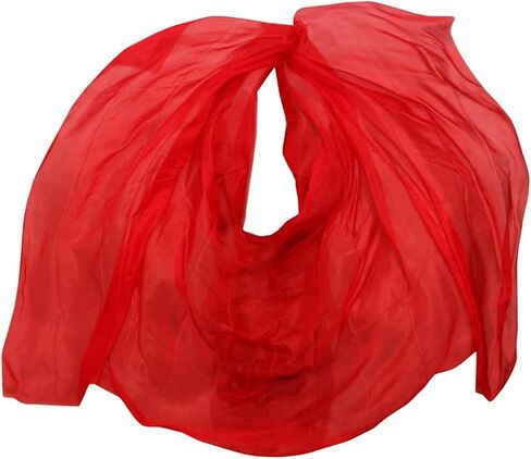 Women's Silk Belly Dance Scarf Real Silk Belly Dance Veil Shawl Women Scarf Costume Accessory Handmade Dyed Pure Silk Veil For performance competitions(Color 6-YE,XXL- 400X114cm) in Kuwait