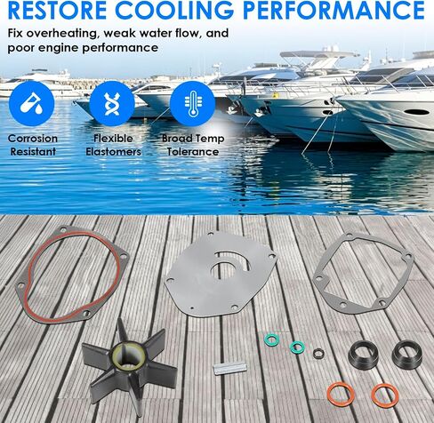 43026Q06 Water Pump Impeller Kit Compatible with Mercruiser Alpha One 1 Gen 2 Sterndrives Replacement 8M0100526 47-43026Q06 18-3265 in Kuwait