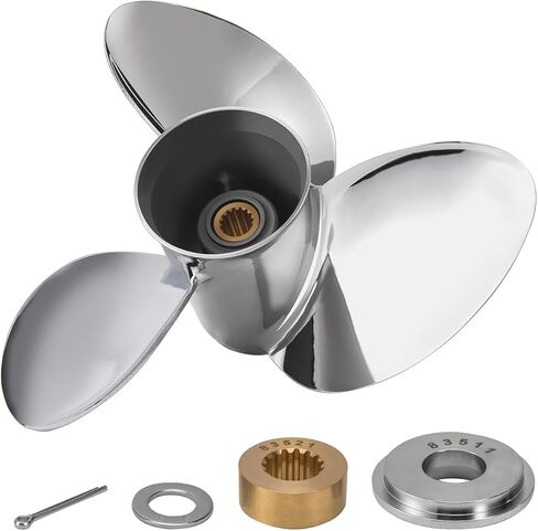 Upgrade 15 X 21 OEM 990C0-00840-21P Stainless Steel Outboard Boat Propeller Fit Suzuki Engines DT/DF150/175/200/225HP DF250/300HP 15 Spline Tooth 3 Blades RH in Kuwait