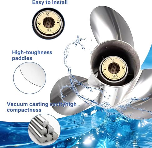 FYMP Upgrade 10.25 x 16 For Mercury Vengeance Style Boat Propeller, Parts No. 48-16986, for Mercury Outboard 40-60 HP,13 Spline Tooth,RH in Kuwait
