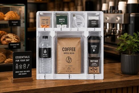 IoTSong Mini Vending Box، للاستخدام التجاري كشك بيع بالتجزئة بدون طيار، آلة بيع صغيرة ذاتية الدفع للمقهى والبار، المكتب، Airbnb، B&B Business، البرامج المضمنة، التوصيل المجاني in Kuwait