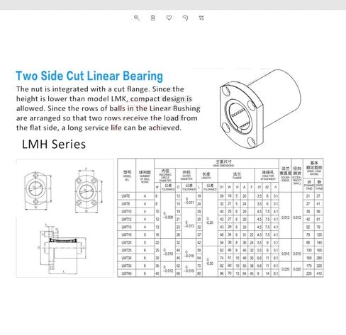 Linear Bearing LMH35UU 2Pcs 2 Side Cut Linear Bearing 35x52x70mm LMH 35UU Oval Flange Mounted Linear Bearings LMH35UU Linear Ball Bearings in Kuwait