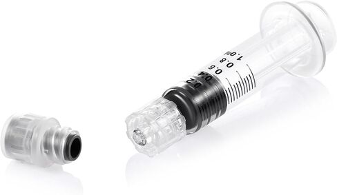 Nuanchu 12 حزمة 1ml البورسليكات الزجاج Luer أداة قياس أغذية الحيوانات الأليفة أداة قياس الزجاج القابلة لإعادة الاستخدام مع 14 غيغا حادة تلميح تعبئتها بشكل فردي للاستخدام للفنون والحرف، والسوائل السميكة، والزيوت، والغراء، والحبر in Kuwait