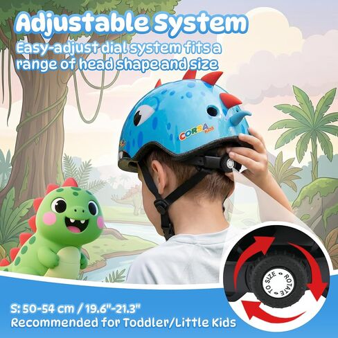 Toddler Kids Dinosaur Bike Helmet and Pad Set, Adjustable Protective Gear with Knee Elbow Pads and Wrist Guard, Bicycle Helmet Safety Gear for Child Boys Girls Ages 1-8 in Saudi Arabia