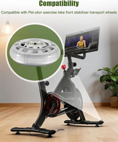 Front Mobile Wheel Replacement Kit Fit for Peloton Bike, 2.72In OD Transport Wheels with Bolts and Washers, Exercise Bike Transport Caster Kit Easy Relocation, 2 Pack in Saudi Arabia