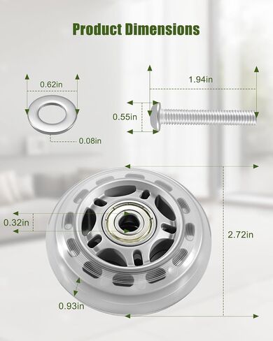 Front Mobile Wheel Replacement Kit Fit for Peloton Bike, 2.72In OD Transport Wheels with Bolts and Washers, Exercise Bike Transport Caster Kit Easy Relocation, 2 Pack in Saudi Arabia