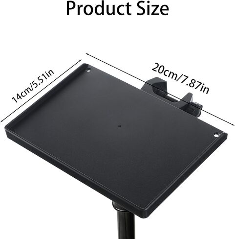 Microphone Stand Tray, Plastic Clamp on Firm Rack Tray Holder, Adjustable Mic Stand Desk Shelf with 4 Pound Capacity for Stage, Music Sheet, Recording, Live Streaming, Karaoke, Podcast (7.9" × 5.5") in Saudi Arabia