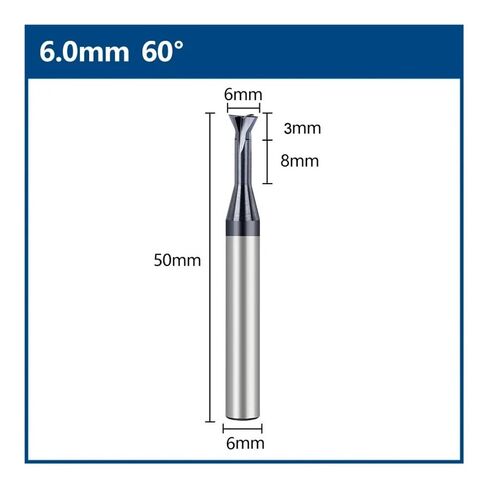 1 قطعة قاطعة المطحنة من الكربيد أداة CNC 60 درجة تصنيع الصلب التنغستن لمطحنة نهاية معدنية 6.0 مللي متر in Saudi Arabia