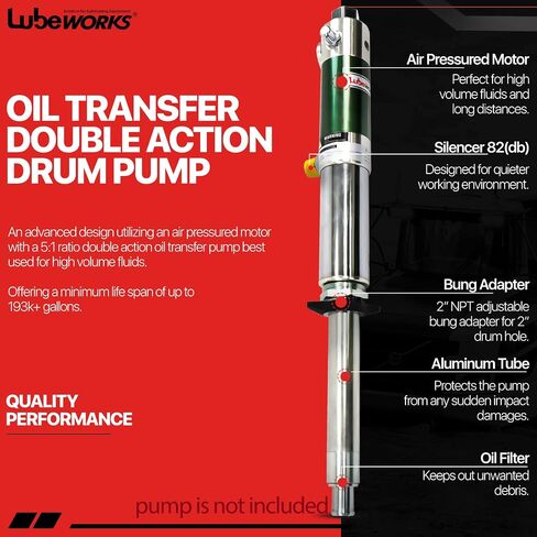 Lubeworks Oil Transfer Drum Pump & Oil Transfer Pump Extension Tube 30" inch Shaft（Bundle Deal） in Saudi Arabia