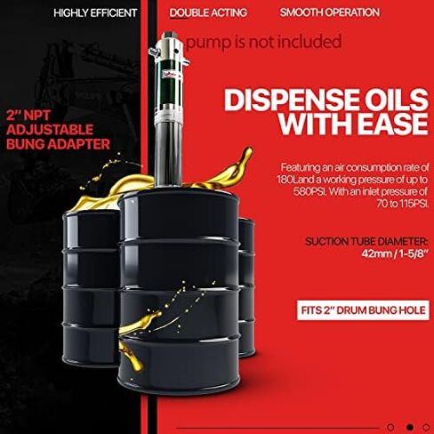 Lubeworks Oil Transfer Drum Pump & Oil Transfer Pump Extension Tube 30" inch Shaft（Bundle Deal） in Saudi Arabia