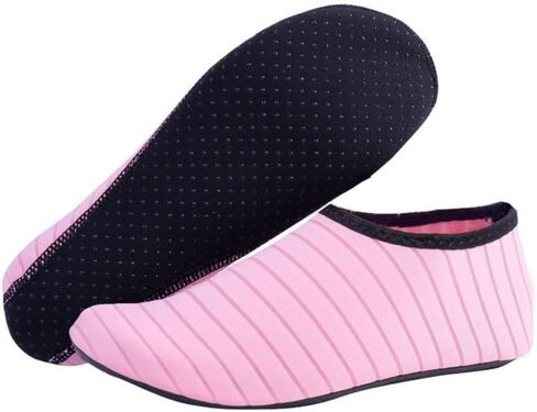 1 Pair M(36-37) Lightweight Rubber Sole Water Shoes for Swimming, Diving & Beach Activities, Quick-Dry Fabric Upper(Pink) in Saudi Arabia