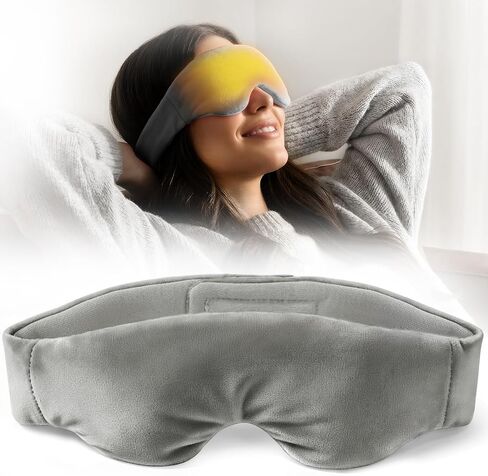 Akakios Heated Eye Mask for Dry Eyes, Microwavable Moist Heat Weighted Eye Masks Warm Compress for Dark Circles and Puffiness, Relief Stye Treatment, with Washable Cover(Pink) in Kuwait