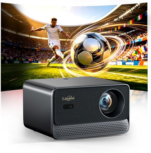 Projector with WiFi and Bluetooth: [1800 ANSI/Ai Auto Focus/800+ Apps/Compatible with Netflix] Outdoor-Projector 4K Support 1080P Smart Live TV Movie Lisowod L03Pro Projector for Home Theater in Saudi Arabia