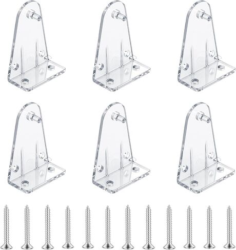 6 Pieces Hold Down Bracket 2 Inch Mini Brackets for Blinds Clear Plastic Blind Brackets Holder Blind Bottom Rail Hold Clips Replacements Parts with Install Screws for Shades Windows Doors in Kuwait