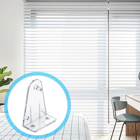 6 Pieces Hold Down Bracket 2 Inch Mini Brackets for Blinds Clear Plastic Blind Brackets Holder Blind Bottom Rail Hold Clips Replacements Parts with Install Screws for Shades Windows Doors in Kuwait