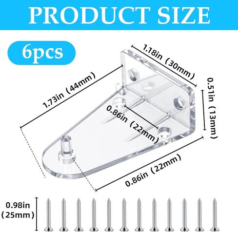6 Pieces Hold Down Bracket 2 Inch Mini Brackets for Blinds Clear Plastic Blind Brackets Holder Blind Bottom Rail Hold Clips Replacements Parts with Install Screws for Shades Windows Doors in Kuwait