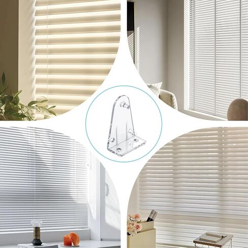 6 Pieces Hold Down Bracket 2 Inch Mini Brackets for Blinds Clear Plastic Blind Brackets Holder Blind Bottom Rail Hold Clips Replacements Parts with Install Screws for Shades Windows Doors in Kuwait