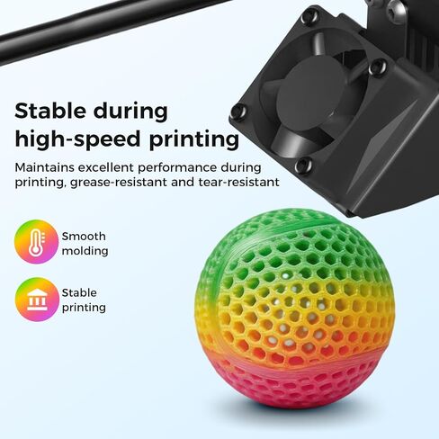 خيوط TPU 1.75 مم، خيوط مرنة سريعة تغيير اللون، صلابة Shore 98A TPU، متوافقة مع معظم طابعات FDM، مواد طباعة ثلاثية الأبعاد ملونة وناعمة، 1 كجم 2.2 رطل، حلوى قوس قزح مرنة in Kuwait