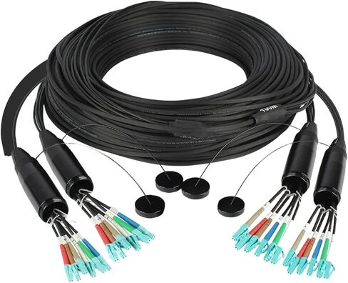 OM3 Multi-Mode TPU Optical Fiber Jumper 2 4 6 8 12 core LC/SC/FC/ST(LC-LC 6-core; 200m) | LC-LC 6-core; 200m in Kuwait