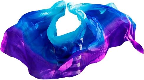 Women's Silk Belly Dance Scarf Real Silk Belly Dance Veil Shawl Women Scarf Costume Accessory Handmade Dyed Pure Silk Veil For performance competitions(Color 20-dz,S- 200X90cm) in Kuwait