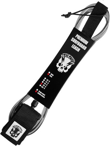 Premium 9ft Calf/Knee Longboard Surf Leash, Nylon, Black/Smoke, Knee/Calf Design, Unisex-Adult, Double Swivel in Kuwait