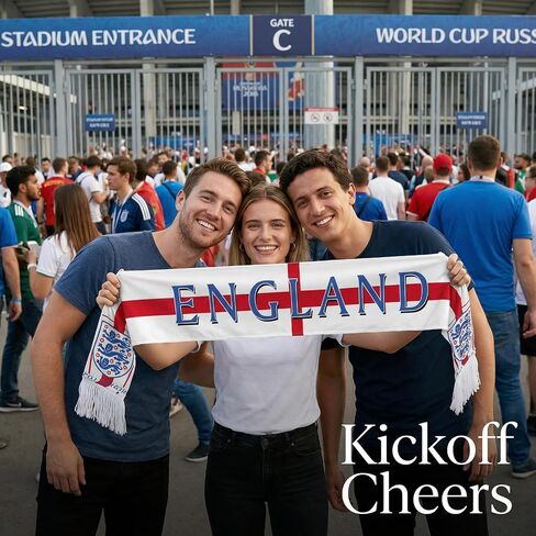 2026 Soccer Support Scarf, Team England Soccer Scarf England Flag Sports Fan Scarves Red White Patriotic Football Supporter Scarves for World Cup Cheering Game Team Party Gifts in Kuwait