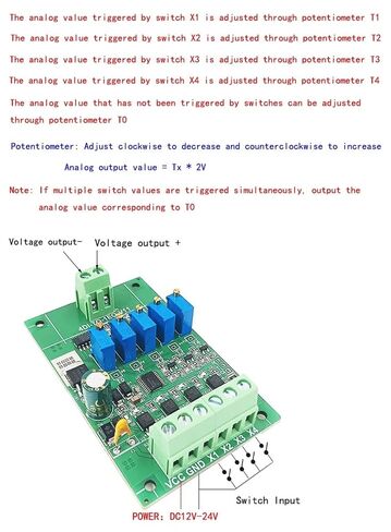4-Channel Switching Signal Input Control 0-10V Voltage Output Switching Quantity to Analog Output DI to AO Module in Saudi Arabia