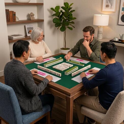 4 قطع من أكمام بطاقات Mahjong وقارئ الخط، حجم طباعة كبير 2026 حامل بطاقات MahJongg مجموعة قارئ خط Arcylic Mahjong، أكمام واقية من البلاستيك الشفاف لبطاقة NMJL (6 1/8 بوصة × 5 بوصة) حامي شفاف in Kuwait