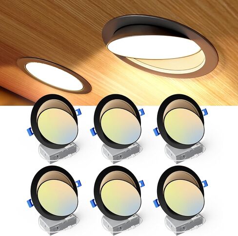 Ensenior 4 Pack 4 inch Gimbal Led Recessed Light, 5CCT 2700K-5000K, 360°+90° Adjustable, Dimmable, Aluminum, CRI90+, 900LM 9W 120V, Eyeball Recessed Lighting, Directional Can Light, ETL&FCC&IC in Saudi Arabia