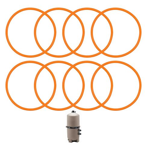 8 قطعة DEX2400Z5 O-Ring لكوع مخرج مرشح حوض السباحة هايوارد | ختم مطاطي مانع للتسرب من Buna-N باللون البرتقالي لشركة Hayward Pro-Grid D.E. مرشحات مايكرو كلير للسباحة HCF in Kuwait