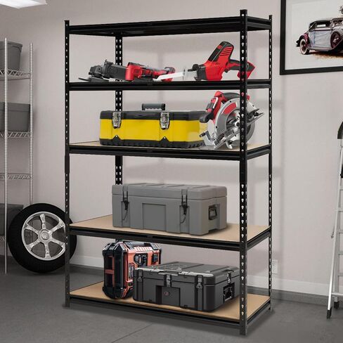 Heavy Duty Garage Shelving Units,5-Tier Adjustable Storage Shelves,48 x 18 x 72in,Loads 3000 LBSS,Adjustable Garage Storage Shelving, Metal Storage Utility Racks Shelf Unit (48x18x72 Inch) in Kuwait
