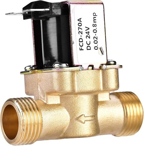 G1/2 Brass Solenoid Valve, DC 24V Normally Closed Water Control Magnetic Valve with Pressure Regulating Function, for Steady and Dry Burn Prevention in Kuwait