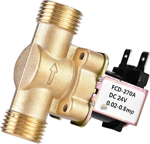 G1/2 Brass Solenoid Valve, DC 24V Normally Closed Water Control Magnetic Valve with Pressure Regulating Function, for Steady and Dry Burn Prevention in Kuwait