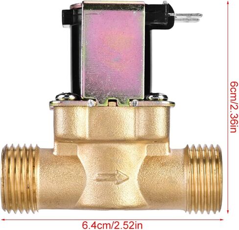 G1/2 Brass Solenoid Valve, DC 24V Normally Closed Water Control Magnetic Valve with Pressure Regulating Function, for Steady and Dry Burn Prevention in Kuwait