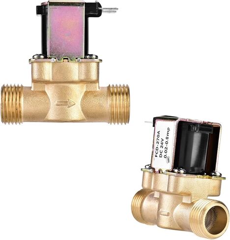 G1/2 Brass Solenoid Valve, DC 24V Normally Closed Water Control Magnetic Valve with Pressure Regulating Function, for Steady and Dry Burn Prevention in Kuwait