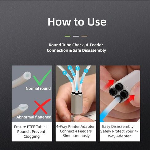 محور خيوط AMS Lite الأصلي، متوافق مع طابعة Bambu Lab A1/A1 Mini ثلاثية الأبعاد، موصل خيوط 4 في 1 من OEM للطباعة متعددة الألوان، تصميم منخفض الاحتكاك يمنع الانسداد in Kuwait