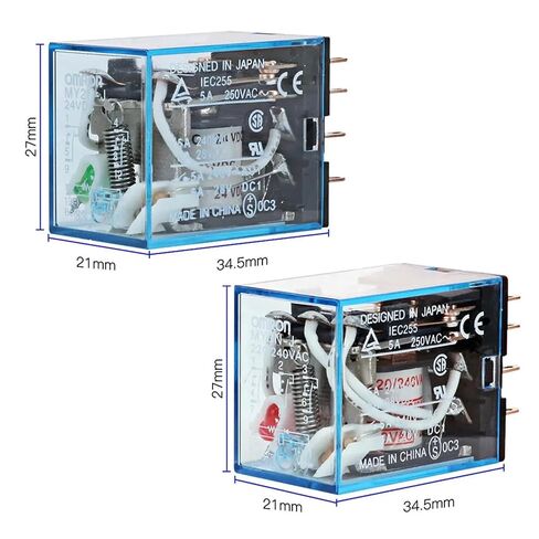 10 مجموعات MY2P HH52P MY2NJ ملف التتابع DC/AC DPDT 12V 24V 36V 48V 110V 220V 380V Micro Mini MY2N-J عام + قاعدة مقبس (AC - 10 مجموعات، 48 فولت) in Kuwait