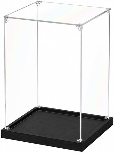 Acrylic Display Case for 1:24 Scale Car Models Assemble Clear Acrylic Boxes for Display Lego Action Figures Doll Hobby Toys, Black Base (10 x 6 x 5 inches, 25 x 15 x 13 cm) in Kuwait