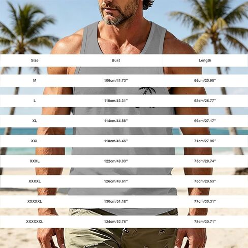 Men Coconut Tree Graphic Tank Tops Summer Beach Vacation Print Tee U Neck Sleeveless T Shirts Plus Size Casual Tanks in Kuwait