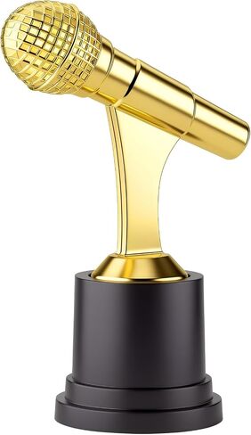 كأس ميكروفون Trinkrittey، كأس ميكروفون ذهبي مقاس 6 بوصات من البلاستيك MVP لعبة مضحكة جوائز صغيرة وجوائز للمنافسة in Kuwait