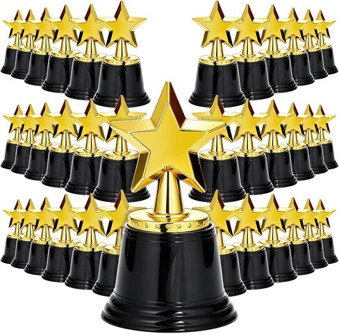 24 حزمة من جوائز Mini Star Trophy، جوائز الكؤوس الذهبية، كأس بلاستيكي لهدايا الحفلات، مكافآت المسابقات الفائزة، جائزة الألعاب للحدث الرياضي، ديكور الحفلات (4.6 بوصة) in Kuwait