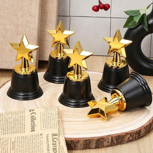 24 حزمة من جوائز Mini Star Trophy، جوائز الكؤوس الذهبية، كأس بلاستيكي لهدايا الحفلات، مكافآت المسابقات الفائزة، جائزة الألعاب للحدث الرياضي، ديكور الحفلات (4.6 بوصة) in Kuwait