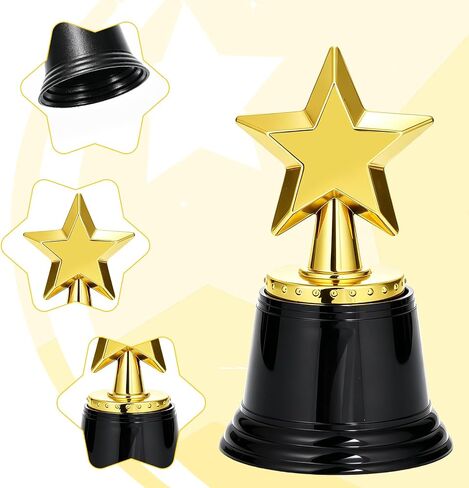 24 حزمة من جوائز Mini Star Trophy، جوائز الكؤوس الذهبية، كأس بلاستيكي لهدايا الحفلات، مكافآت المسابقات الفائزة، جائزة الألعاب للحدث الرياضي، ديكور الحفلات (4.6 بوصة) in Kuwait