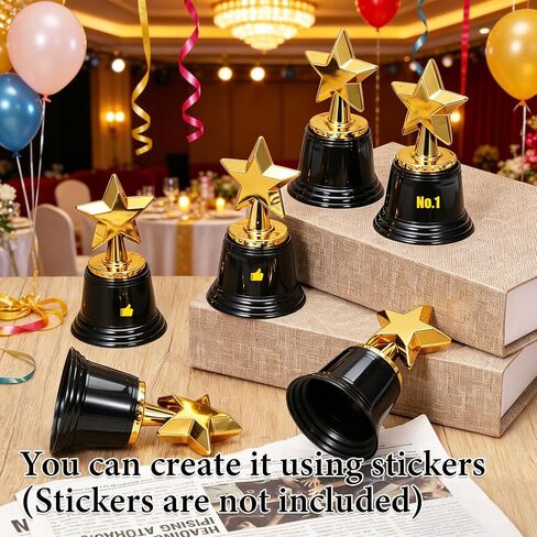 24 حزمة من جوائز Mini Star Trophy، جوائز الكؤوس الذهبية، كأس بلاستيكي لهدايا الحفلات، مكافآت المسابقات الفائزة، جائزة الألعاب للحدث الرياضي، ديكور الحفلات (4.6 بوصة) in Kuwait
