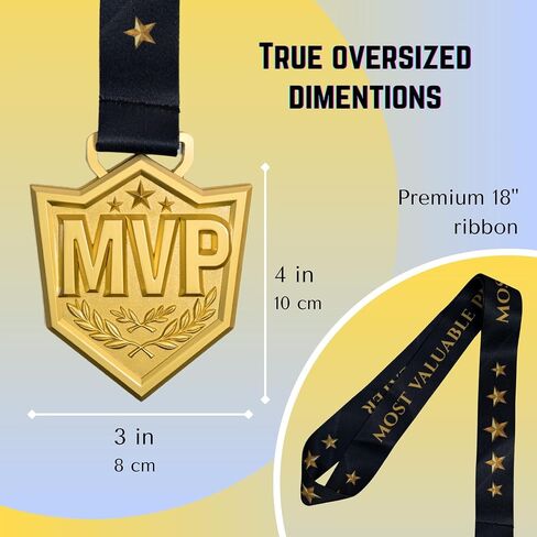 ميدالية MVP Premium 4 بوصات معدنية للأبطال الحائز على جائزة رياضية هدية لفرق كرة القدم وكرة السلة وكرة القدم in Kuwait